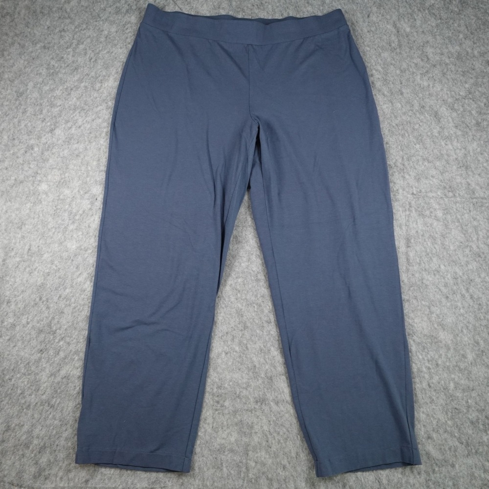 J Jill Pant Women Large Blue Pima Cotton Modal Blend Elastic Waist Stretch Soft